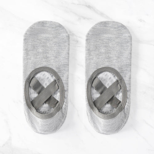 Backless Cross-Strap Gripped Yoga Socks – Non-Slip.